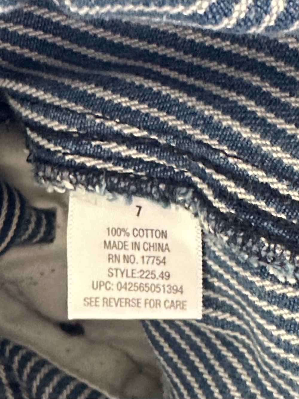 Lakin & McKey Striped Denim Bib Overalls Kids Size 7 EUC - Picture 4 of 5